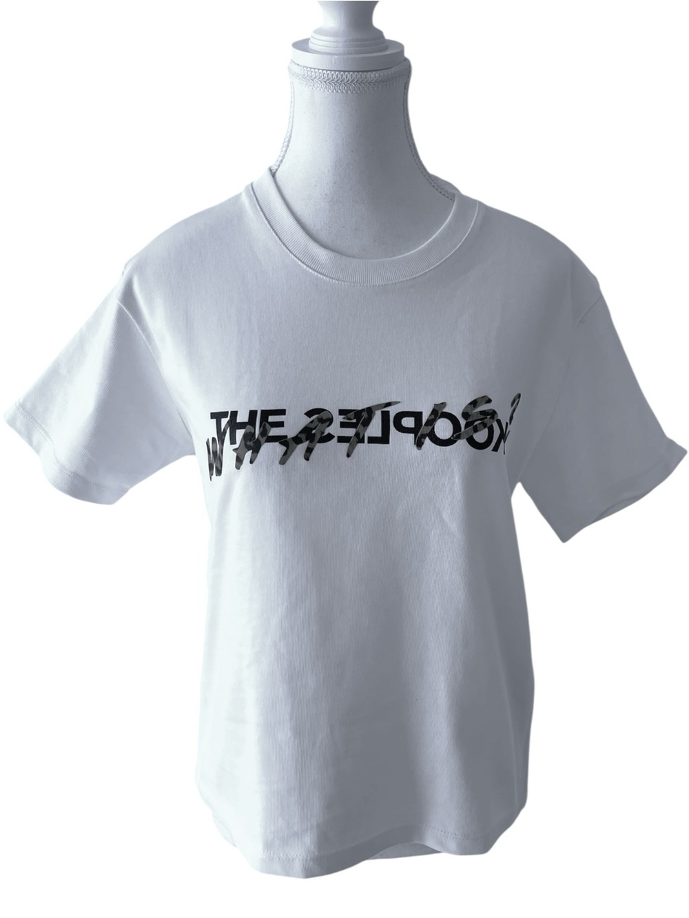 The Kooples White Short-Sleeve Tee with Black Graphic Logo Size XS